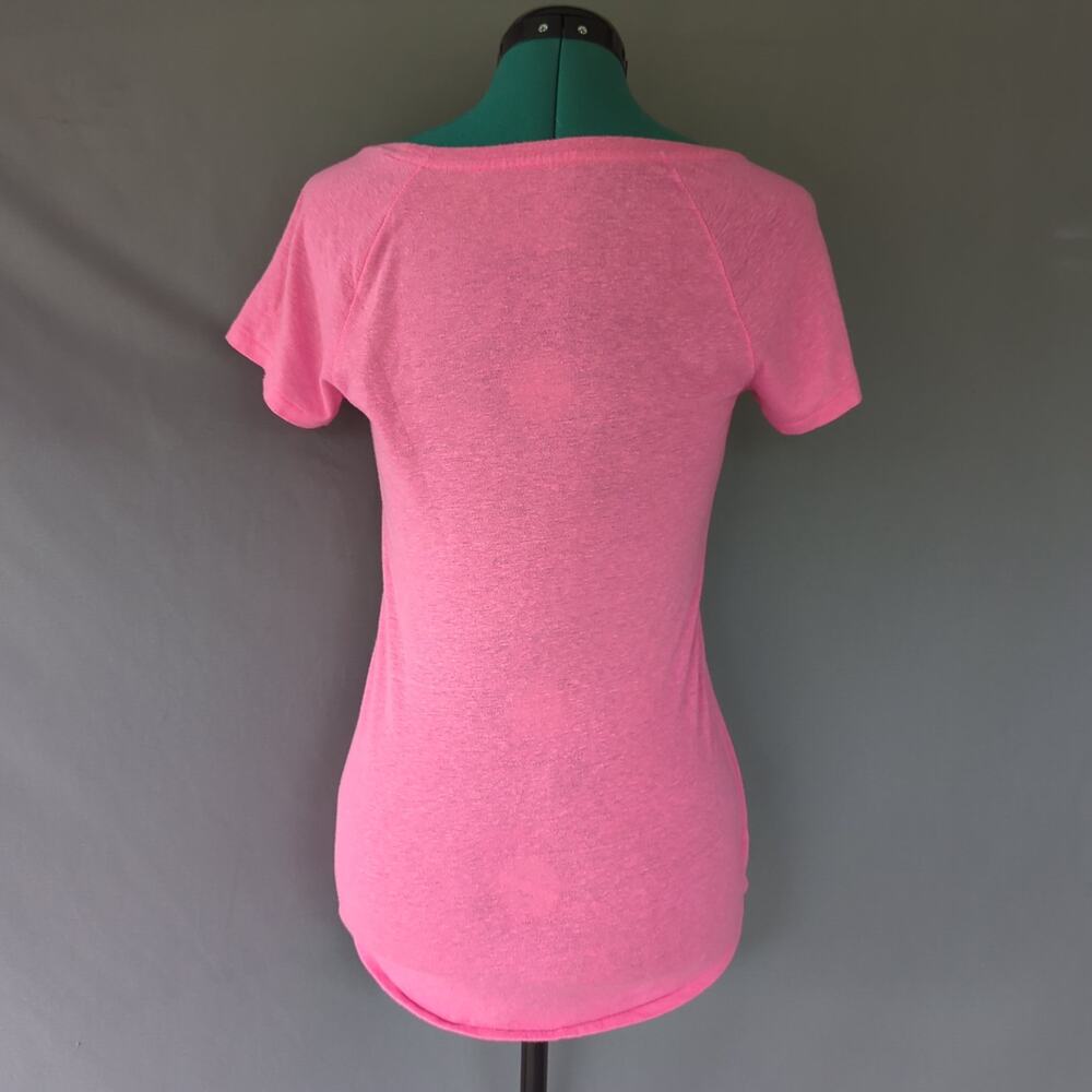 Victoria's Secret Pink Burnout Scoop Neck Tee Small Y2K Coquette Baby Tee - Picture 3 of 3